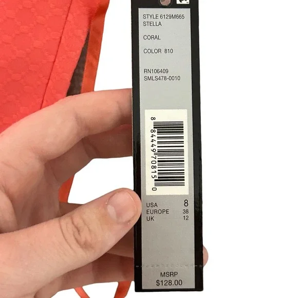 Tahari NEW Arthur S Levine Stella Coral Textured Cap Sleeve Sheath Dress Size 8 - Picture 7 of 12